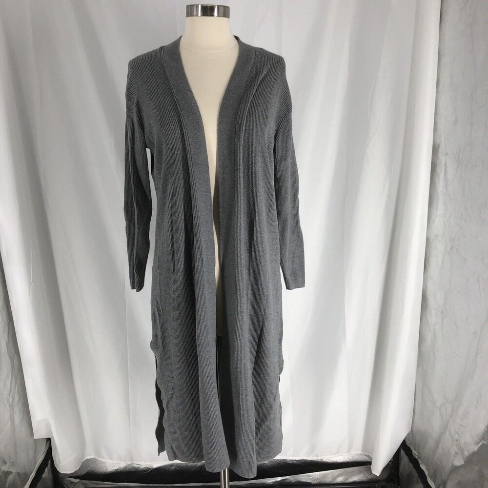 Banana Republic Womens Gray Longline Open Front Duster Cardigan Sweater M